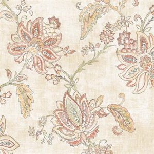 Seabrook Designs OF30004 Olde Francais Red and Yellow Toulouse Floral Wallpaper